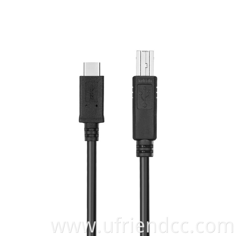Custom High Speed 480M Data USB Type C To USB 2.0 B Male Printer Scanner MIDI Cable